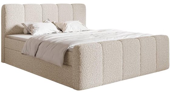 Boxspring Chloe 200x200 bouclé met opbergruimte | NADUVI Collection