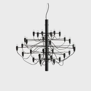 Flos 2097 Sarfatti kroonluchter LED Matzwart 30 lampen Flos 2097 Sarfatti kroonluchter LED Matzwart 30 lampen