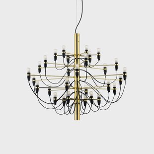 Flos 2097 Sarfatti kroonluchter Messing 30 lampen Flos 2097 Sarfatti kroonluchter Messing 30 lampen