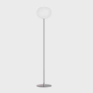 Flos Glo-ball F2 vloerlamp Wit opaalglas-matzilveren standaard