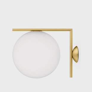 Flos IC lights C/W2 muurlamp Geborsteld messing-opaal