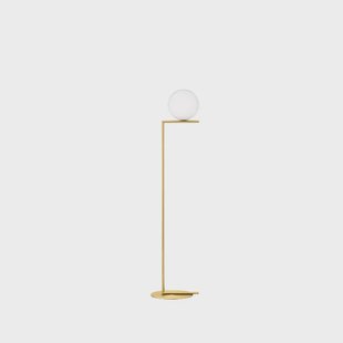 Flos IC lights F1 vloerlamp Geborsteld messing-opaal Flos IC lights F1 vloerlamp Geborsteld messing-opaal