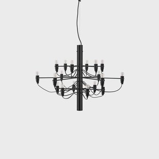 Flos 2097 Sarfatti kroonluchter LED Matzwart 18 lampen Flos 2097 Sarfatti kroonluchter LED Matzwart 18 lampen