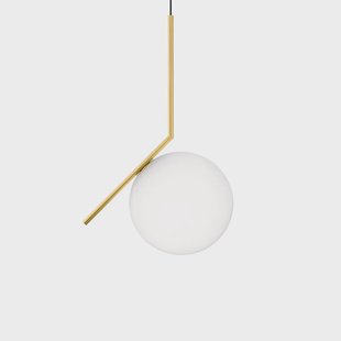 Flos IC lights S2 hanglamp Geborsteld messing-opaal