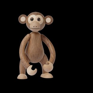 Spring Copenhagen Jolly aap decoratie 11 cm Eikenhout