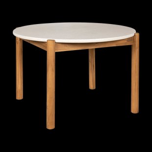 Teresa houten tuintafel naturel met terazzo blad - Ø 120 cm
