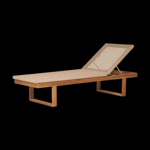 Elodie houten tuin loungestoel met rotan naturel