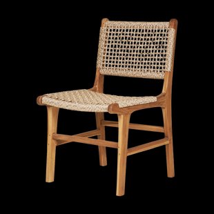 Elodie houten tuinstoel met rotan zitting naturel