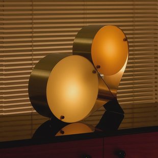 Gubi tafellamp Coppia, ivoor/rosé, staal, hoogte 42 cm