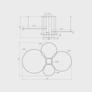 Milagro Lighting LED hanglamp Saturno, 4-lamps, zwart, metaal, 4.000 K