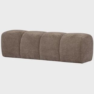 WOOOD Mojo Eetbankje 164 cm - Ribstof - Donker Zand - 49x164x45