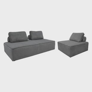 sweeek - Set van fauteuils voor modulaire bank 3 zitplaatsen corduroy