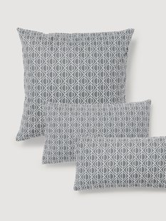 Katoenen kussenhoes Jella met geometrische print