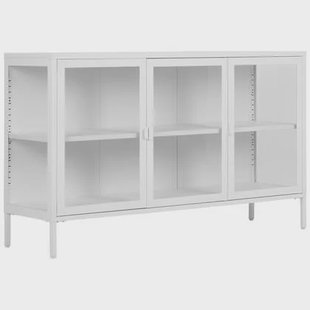 House Nordic Brisbane Wit | Glas Dressoir W140 cm
