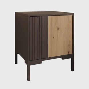 Meubella - Nachtkastje Molina - Zwart - 44 cm - Set van 2