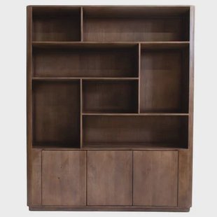 Giga Meubel - Wandkast Donkerbruin Mangohout - 180x45x220cm - Finn