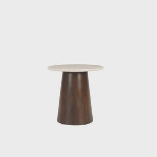 Livingfurn - Salontafel Beige Marmer - Rond - 45x45x50cm - Bottecino Livingfurn - Salontafel Beige Marmer - Rond - 45x45x50cm - Bottecino