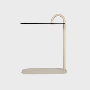 Livingfurn - Bijzettafel Beige Glas - 48x30x65cm - Amy