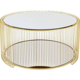 Kare Design Wire Double Salontafel - goud - Ø80cm