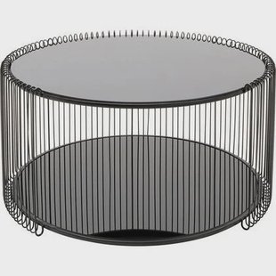 Kare Design Wire Double Salontafel - zwart - Ø80cm