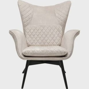 Fauteuil Tudor fluweel creme Kare Design