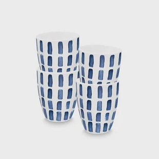 vtwonen Painted Mok zonder oor - Mokken - Serviesset van 4 - 425ml