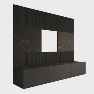 Meubella - TV-Meubel Dominic - Zwart - 180 cm