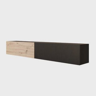 Meubella - TV-Meubel Caius - Zwart - Eiken - 200 cm Meubella - TV-Meubel Caius - Zwart - Eiken - 200 cm