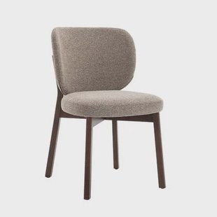 DÉJA Living - Eetkamerstoel Taupe|Walnoot - Zithoogte 49cm - Nobu - Set van 2