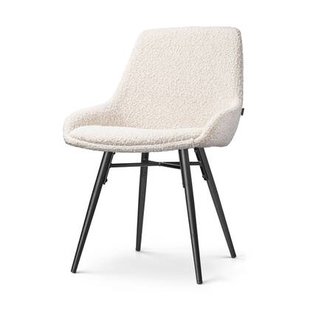 Nolon Nena-Isa Eetkamerstoel Bouclé Beige - Zwarte Houten Poten Nolon Nena-Isa Eetkamerstoel Bouclé Beige - Zwarte Houten Poten