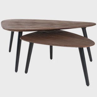 Home67 - Salontafel Jamal - Espresso Mangohout - Set van 2