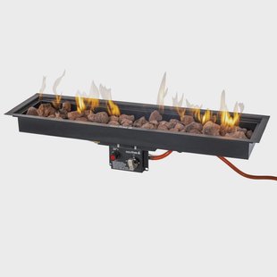 Easy Fires inbouwbrander rechthoek zwart 95x25cm.