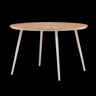 Denzel polywood ronde tuintafel beige - Ø 120 cm
