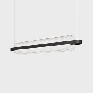 kdln LED hanglamp Nami, zwart, lengte 150 cm, glas