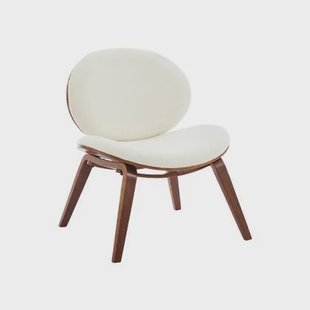 sweeek - Relaxfauteuil met gebogen hout en gestructureerde badstof