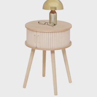 MISOU Nachtkastje Met Lade Rond Modern Hout Slaapkamer Bijzettafel...