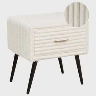 Beliani - FLAYAT - Nachtkastje - Gebroken wit - Corduroy