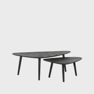 LABEL51 - Salontafel Set Rock - Zwart Mangohout - Zwart Metaal LABEL51 - Salontafel Set Rock - Zwart Mangohout - Zwart Metaal