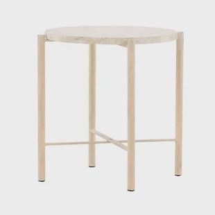 Nest living Thora Ronde Bijzettafel met Stenen Blad - Beige - Ø 40cm Nest living Thora Ronde Bijzettafel met Stenen Blad - Beige - Ø 40cm