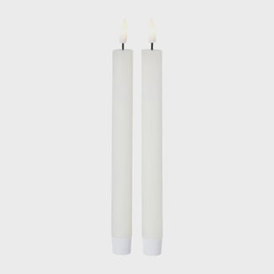 LED dinerkaarsen - wit - set van 2 - ø2.2x24.5 cm
