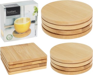 Onderzetter Bamboe 4 Stuks