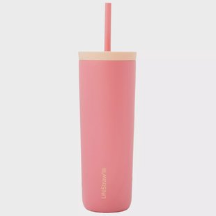LifeStraw Go Steel Tumbler Apricot Pink, drinkbeker met waterfilter, 530 ml
