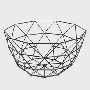 QUVIO Fruitschaal metaal diamantvorm - Zwart