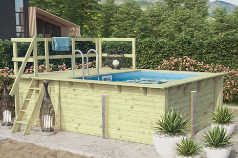 Karibu | Zwembad Rechthoek 1 met Terras 3,5