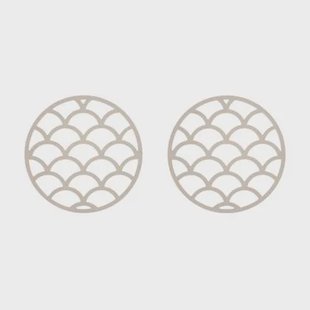 Krumble Pannenonderzetter met schubben patroon - Beige - Set van 2