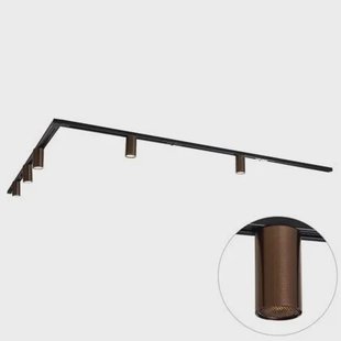 QAZQA Modern railsysteem met 5 spots donker brons 1-fase GU10 35mm -