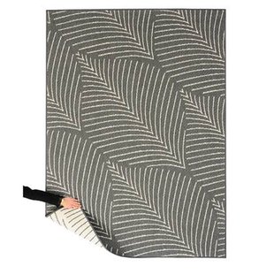 Tapeso Buitenkleed bladeren - Flip Leaf grijs - 160x220 cm