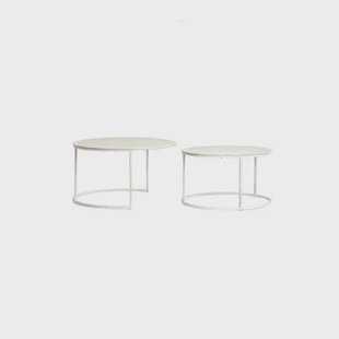 Light & Living - Salontafel SADAR - Ø75x42cm - Wit - Set van 2