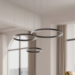 Milagro Lighting LED hanglamp Gravity, 3-lamps, metaal, zwart, 4.000 K