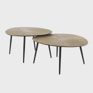 Hoyz Collection - Salontafel Set-2 Organisch Ray - Brons|Goud Metaal